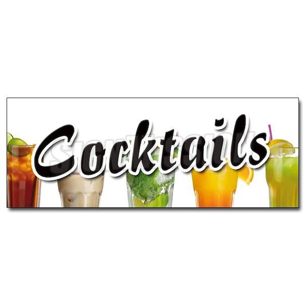 COCKTAILS DECAL sticker all day 2 for 1 two for one beer bar happy drink, D-12 Cocktails